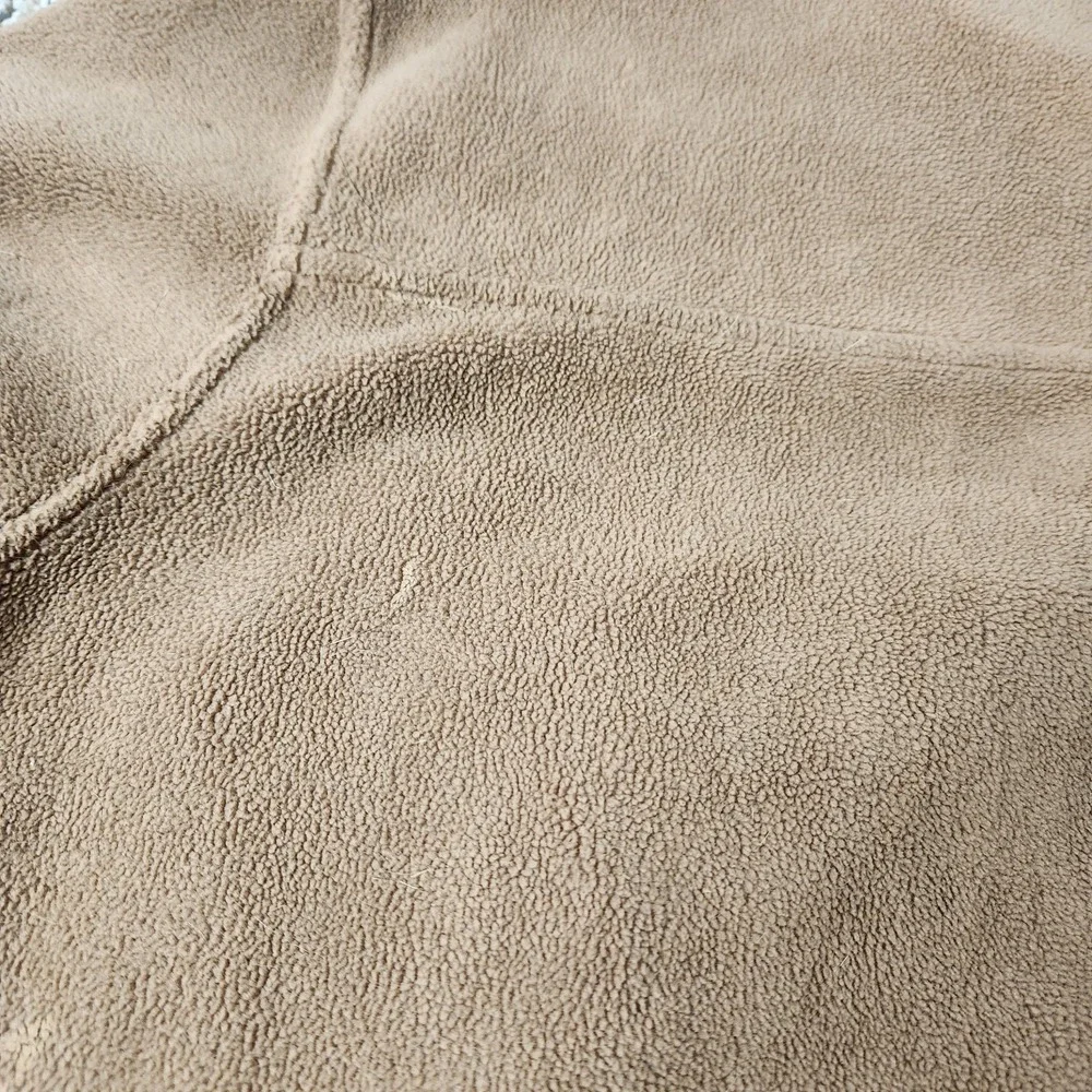 32 Degrees Heat Mens Medium Tan Brown Fleece Snap Button Pullover Sweater Pocket